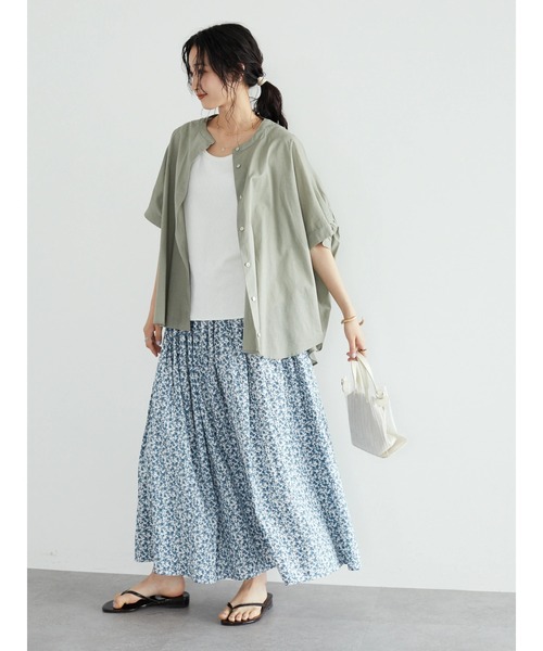 CRAFT STANDARD BOUTIQUE(クラフトスタンダードブティック)の「小花柄ギャザースカート *◆(スカート・レディース・ブラック/ブルー・FREE)」の14枚目の写真