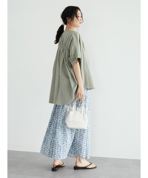 CRAFT STANDARD BOUTIQUE(クラフトスタンダードブティック)の「小花柄ギャザースカート *◆(スカート・レディース・ブラック/ブルー・FREE)」の10枚目の写真
