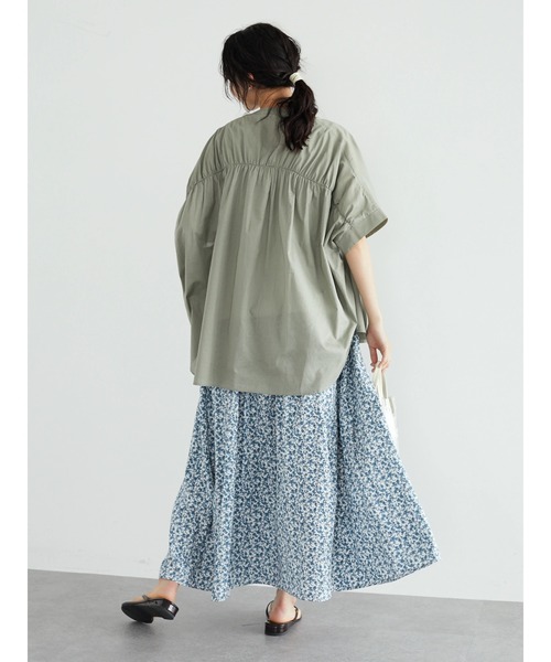 CRAFT STANDARD BOUTIQUE(クラフトスタンダードブティック)の「小花柄ギャザースカート *◆(スカート・レディース・ブラック/ブルー・FREE)」の8枚目の写真