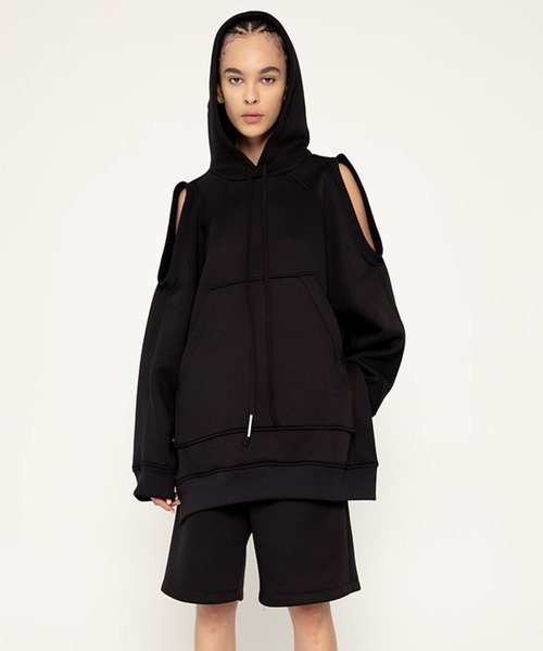 メリッタバウマイスター MELITTA BAUMEISTER BIG HOODIE / BEEFY TERRY スリットビッグプルオーバーパーカー レディース M MELITTA BAUMEISTER（メリッタバウマイスター）の「【MELITTA