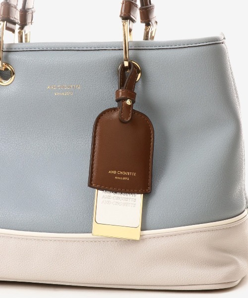 & chouette(アンドシュエット)の「ステッチハンドル ハンドバッグ(ハンドバッグ・レディース・ダークブルー/ブラック/オフホワイト/グレイッシュベージュ・FREE)」の9枚目の写真
