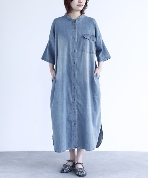 n'OrLABEL(ノアールレーベル)の「【接触冷感・UVカット・遮熱効果・抗菌防臭】『デニムシャツワンピース』(シャツワンピース・レディース・ネイビー/ブルー・FREE)」の19枚目の写真