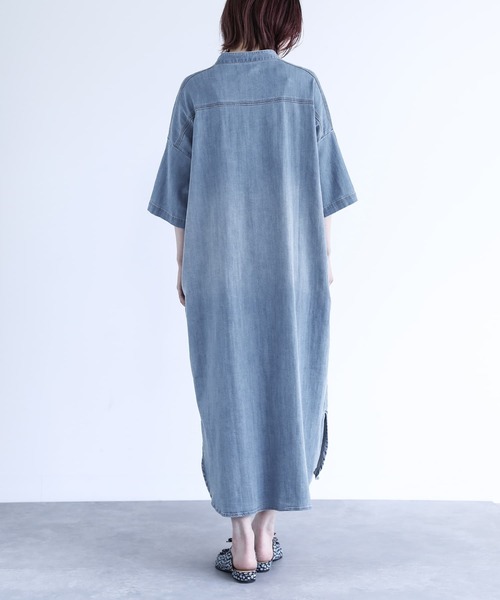 n'OrLABEL(ノアールレーベル)の「【接触冷感・UVカット・遮熱効果・抗菌防臭】『デニムシャツワンピース』(シャツワンピース・レディース・ネイビー/ブルー・FREE)」の21枚目の写真