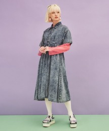 半袖ケミカルシャツワンピース