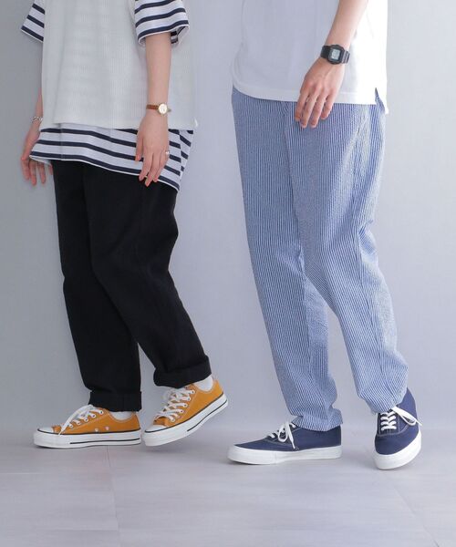 MACOBER（マコバ）の「*【SHIPS別注】MACOBER: ソリッド / ストライプ オーバーダイ シアサッカー シェフ パンツ（その他パンツ・メンズ・ライトブルー/イエロー/ネイビー/ブラック・MEDIUM/SMALL/LARGE）」の17枚目の写真