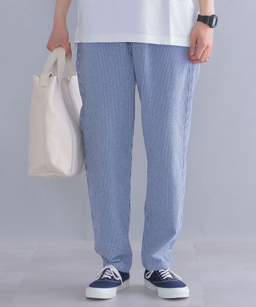 MACOBER（マコバ）の「*【SHIPS別注】MACOBER: ソリッド / ストライプ オーバーダイ シアサッカー シェフ パンツ（その他パンツ・メンズ・ライトブルー/イエロー/ネイビー/ブラック・MEDIUM/SMALL/LARGE）」の7枚目の写真