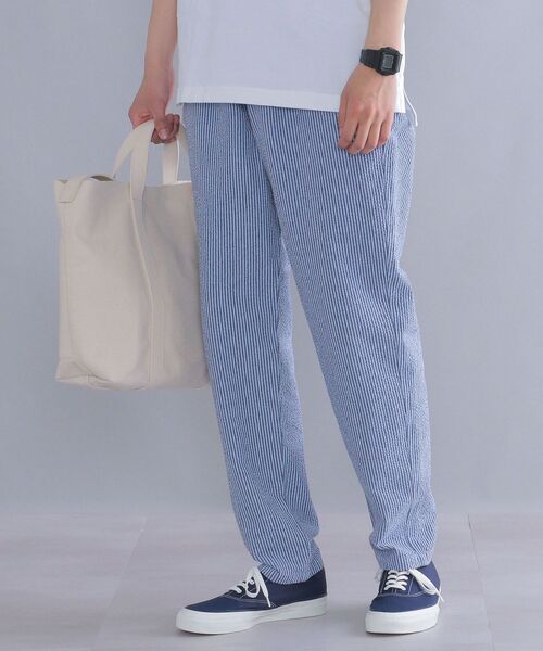 MACOBER（マコバ）の「*【SHIPS別注】MACOBER: ソリッド / ストライプ オーバーダイ シアサッカー シェフ パンツ（その他パンツ・メンズ・ライトブルー/イエロー/ネイビー/ブラック・MEDIUM/SMALL/LARGE）」の11枚目の写真