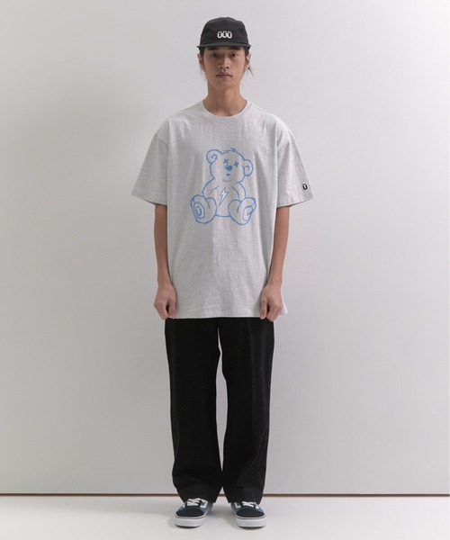 ISTKUNST(イストクンスト)の「【ISTKUNST】THUNDER BEAR TEE / イストクンスト サンダー ベアー プリント Tシャツ(Tシャツ/カットソー・メンズ・ネイビー/ブラック/ホワイト/ブルー/ライトグレー・X-LARGE/MEDIUM/SMALL/LARGE)」の7枚目の写真