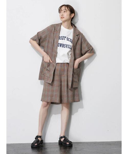 Green　Parks（グリーンパークス）の「ベルギーリネン混 ハーフパンツ（その他パンツ・レディース・ダークグレー/ライトベージュ/ブラウン系その他4・FREE）」の17枚目の写真