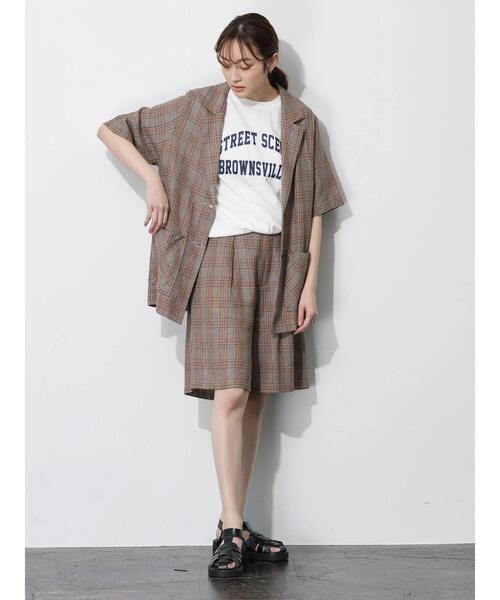 Green　Parks（グリーンパークス）の「ベルギーリネン混 ハーフパンツ（その他パンツ・レディース・ダークグレー/ライトベージュ/ブラウン系その他4・FREE）」の6枚目の写真