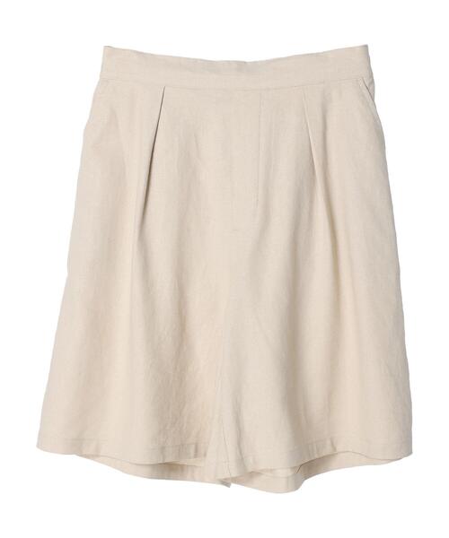 Green　Parks（グリーンパークス）の「ベルギーリネン混 ハーフパンツ（その他パンツ・レディース・ダークグレー/ライトベージュ/ブラウン系その他4・FREE）」の5枚目の写真