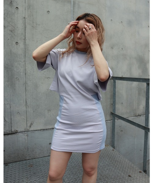 FIG&VIPER（フィグアンドバイパー）の「バックカットボディコンOP（ワンピース・レディース・ライトブルー/ブラック/ライトベージュ・FREE）」の19枚目の写真