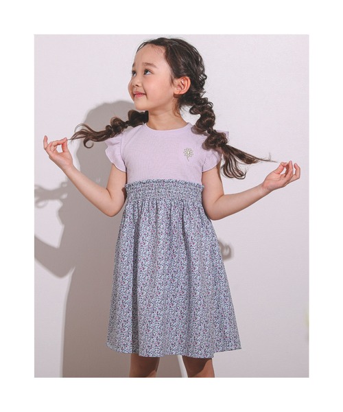 セール Slapslip チェリーアイスクリーム花柄プリント切り替えワンピース 80 130cm ワンピース Slap Slip スラップスリップ のファッション通販 Zozotown