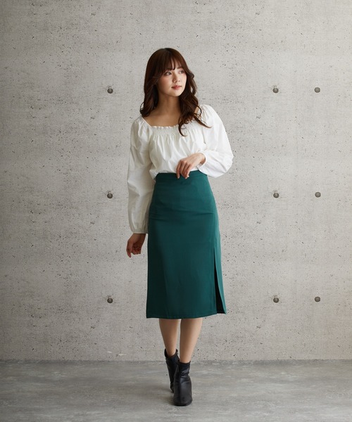 L.H.P（エルエイチピー）の「courage/クラージュ/スリットスカート（スカート・レディース・ブラック/グリーン・SMALL/MEDIUM/LARGE）」の5枚目の写真