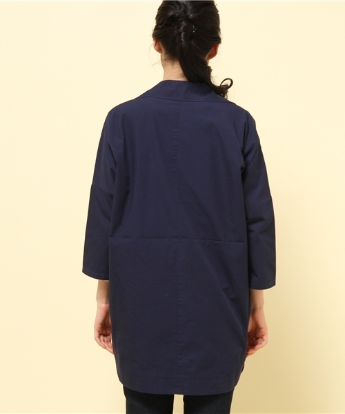 GIORDANO（ジョルダーノ）の「[GIORDANO]フルオープンデザイントレンチコート（テーラードジャケット・レディース・ベージュ/ネイビー・MEDIUM/LARGE）」の12枚目の写真