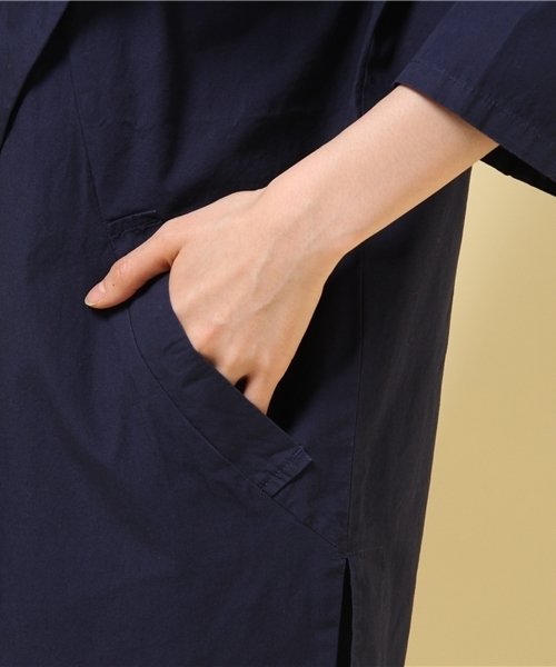 GIORDANO（ジョルダーノ）の「[GIORDANO]フルオープンデザイントレンチコート（テーラードジャケット・レディース・ベージュ/ネイビー・MEDIUM/LARGE）」の7枚目の写真