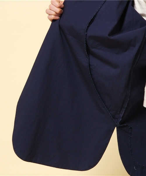 GIORDANO（ジョルダーノ）の「[GIORDANO]フルオープンデザイントレンチコート（テーラードジャケット・レディース・ベージュ/ネイビー・MEDIUM/LARGE）」の9枚目の写真