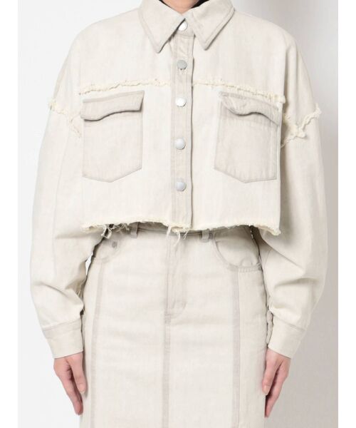 EMODA（エモダ）の「オーバーショートシャツジャケット（デニムジャケット・レディース・ブラック/グレー/インディゴブルー/アイボリー・FREE）」の19枚目の写真