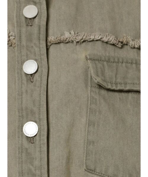 EMODA（エモダ）の「オーバーショートシャツジャケット（デニムジャケット・レディース・ブラック/グレー/インディゴブルー/アイボリー・FREE）」の20枚目の写真