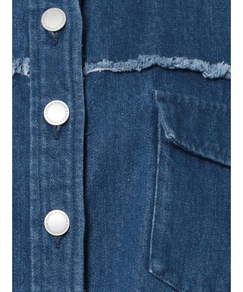 EMODA（エモダ）の「オーバーショートシャツジャケット（デニムジャケット・レディース・ブラック/グレー/インディゴブルー/アイボリー・FREE）」の12枚目の写真