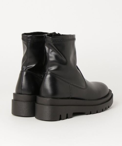 LibertyDoll（リバティードール）の「LIBERTYDOLL / [超軽量]　スクエアトゥトラックソール ストレッチサイドジップブーツ (9087)コンバットブーツ　ストレッチショートブーツ（ブーツ・メンズ・アイボリー/ダークブラウン/ブラック/ホワイト・40/LL/SS/S/M/L/43/41/42/44）」の5枚目の写真