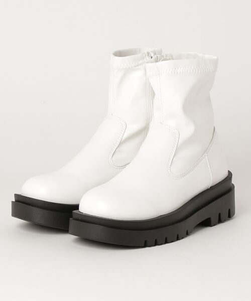 LibertyDoll（リバティードール）の「LIBERTYDOLL / [超軽量]　スクエアトゥトラックソール ストレッチサイドジップブーツ (9087)コンバットブーツ　ストレッチショートブーツ（ブーツ・メンズ・アイボリー/ダークブラウン/ブラック/ホワイト・40/LL/SS/S/M/L/43/41/42/44）」の19枚目の写真