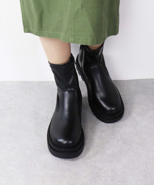 LibertyDoll（リバティードール）の「LIBERTYDOLL / [超軽量]　スクエアトゥトラックソール ストレッチサイドジップブーツ (9087)コンバットブーツ　ストレッチショートブーツ（ブーツ・メンズ・アイボリー/ダークブラウン/ブラック/ホワイト・40/LL/SS/S/M/L/43/41/42/44）」の12枚目の写真