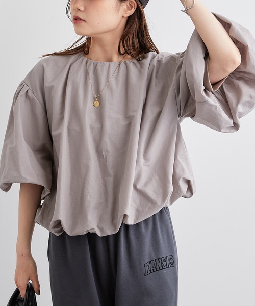 PUAL CE CIN（ピュアルセシン）の「バルーンプルオーバー（Tシャツ/カットソー・レディース・ホワイト/ベージュ/ピンク/グリーン・FREE）」の3枚目の写真