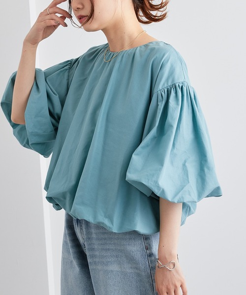 PUAL CE CIN（ピュアルセシン）の「バルーンプルオーバー（Tシャツ/カットソー・レディース・ホワイト/ベージュ/ピンク/グリーン・FREE）」の4枚目の写真