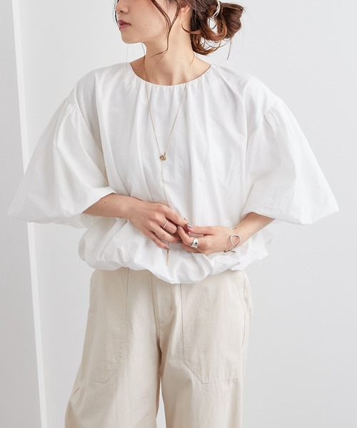PUAL CE CIN（ピュアルセシン）の「バルーンプルオーバー（Tシャツ/カットソー・レディース・ホワイト/ベージュ/ピンク/グリーン・FREE）」の5枚目の写真