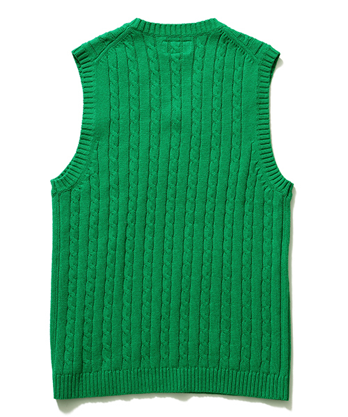 BEAMS PLUS(ビームスプラス)の「BEAMS PLUS / ケーブル ニットベスト(ベスト・メンズ・ホワイト/ケリー/ロイヤルブルー/ネイビー・MEDIUM/SMALL/LARGE)」の10枚目の写真