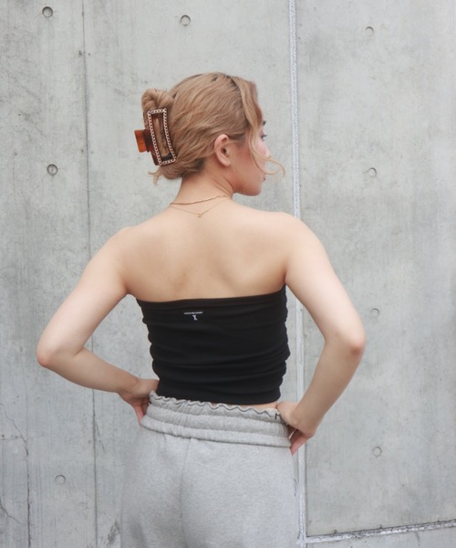 FIG&VIPER（フィグアンドバイパー）の「サイドギャザーベアTOP（チューブトップ・レディース・ブラック/ホワイト/ライトブルー・FREE）」の20枚目の写真