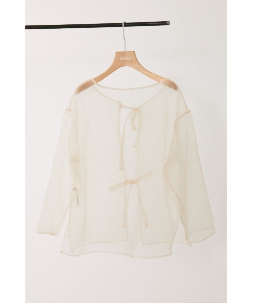 BLACK BY MOUSSY(ブラックバイマウジー)の「2way sheer cardigan(2ウェイシアーカーディガン)(カーディガン/ボレロ・レディース・ブラック/オフホワイト・FREE)」の1枚目の写真