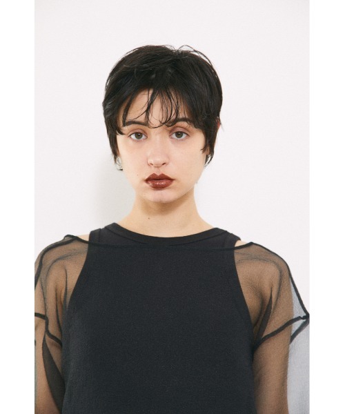 BLACK BY MOUSSY(ブラックバイマウジー)の「2way sheer cardigan(2ウェイシアーカーディガン)(カーディガン/ボレロ・レディース・ブラック/オフホワイト・FREE)」の18枚目の写真
