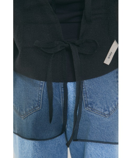 BLACK BY MOUSSY(ブラックバイマウジー)の「2way sheer cardigan(2ウェイシアーカーディガン)(カーディガン/ボレロ・レディース・ブラック/オフホワイト・FREE)」の22枚目の写真
