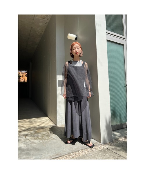 BLACK BY MOUSSY(ブラックバイマウジー)の「2way sheer cardigan(2ウェイシアーカーディガン)(カーディガン/ボレロ・レディース・ブラック/オフホワイト・FREE)」の3枚目の写真