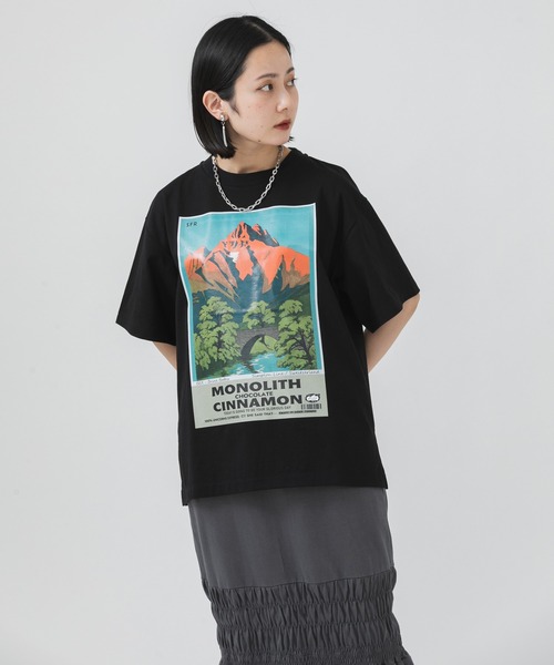 Paradise Picnic（パラダイスピクニック）の「gru.rond マウンテンT（Tシャツ/カットソー・レディース・ブラック/イエロー/ブルー・FREE）」の2枚目の写真