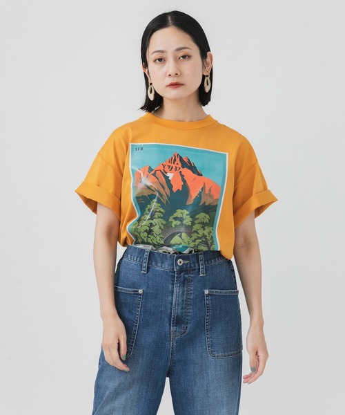 Paradise Picnic（パラダイスピクニック）の「gru.rond マウンテンT（Tシャツ/カットソー・レディース・ブラック/イエロー/ブルー・FREE）」の5枚目の写真