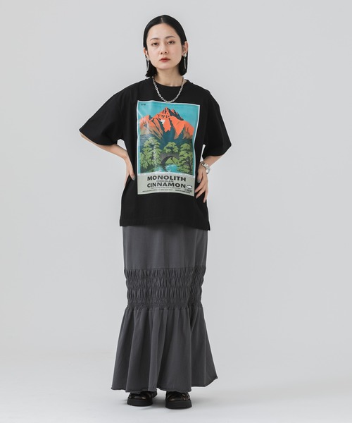 Paradise Picnic（パラダイスピクニック）の「gru.rond マウンテンT（Tシャツ/カットソー・レディース・ブラック/イエロー/ブルー・FREE）」の17枚目の写真