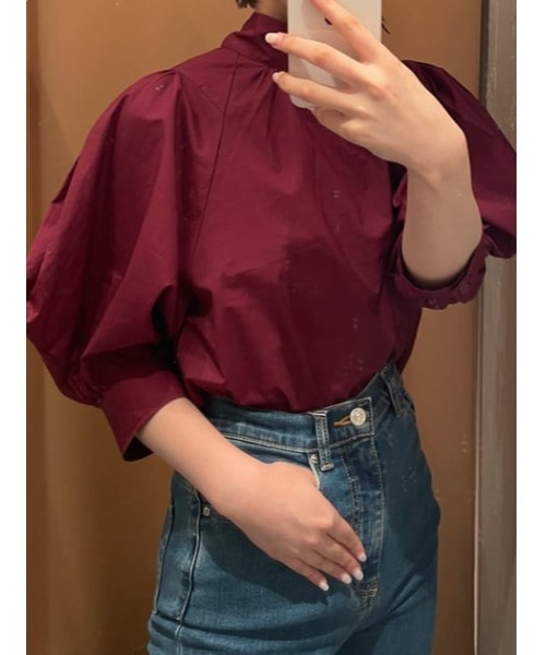 SLY(スライ)の「BACK RIBBON SQUARE TOPS リボンバック スクエア トップス(シャツ/ブラウス・レディース・バーガンディー/ホワイト/ブラック・FREE)」の22枚目の写真