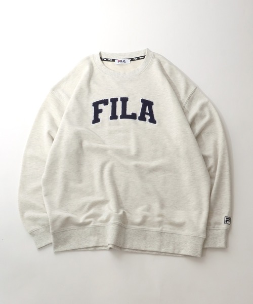 FILA（フィラ）の「FILA（フィラ）サガラワッペン カレッジロゴ刺繍スウェットトップス メンズ レディース/トレーナープルオーバー（スウェット・メンズ・ネイビー/スミクロ/アッシュグレー/ダークグリーン・L/LL/M）」の3枚目の写真