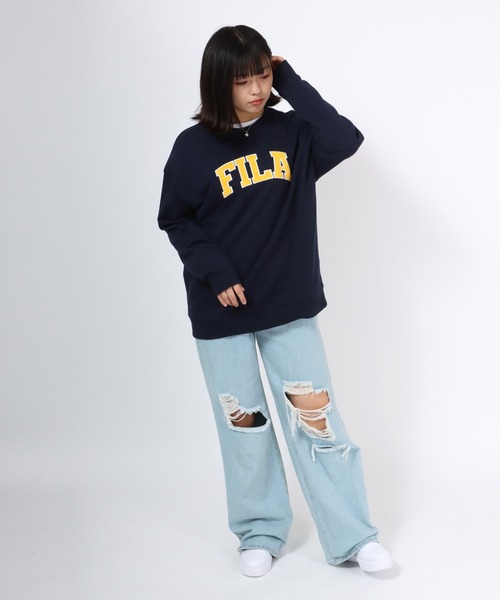 FILA（フィラ）の「FILA（フィラ）サガラワッペン カレッジロゴ刺繍スウェットトップス メンズ レディース/トレーナープルオーバー（スウェット・メンズ・ネイビー/スミクロ/アッシュグレー/ダークグリーン・L/LL/M）」の22枚目の写真