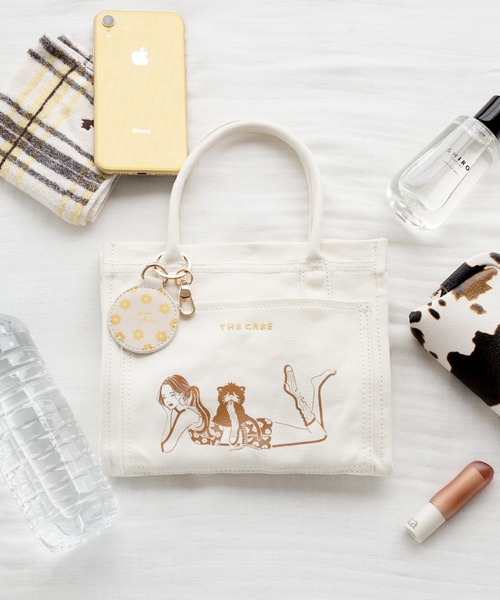 the case（ザケース）の「【Yuka Nishiizumi×THE CASEコラボ】財布、スマホ、ポーチ、ペットボトルがちょうど収まるサイズ DAILY MILLER TOTE mini（トートバッグ・レディース・ブラウン/ブルー・FREE）」の10枚目の写真