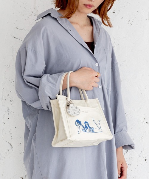 the case（ザケース）の「【Yuka Nishiizumi×THE CASEコラボ】財布、スマホ、ポーチ、ペットボトルがちょうど収まるサイズ DAILY MILLER TOTE mini（トートバッグ・レディース・ブラウン/ブルー・FREE）」の8枚目の写真