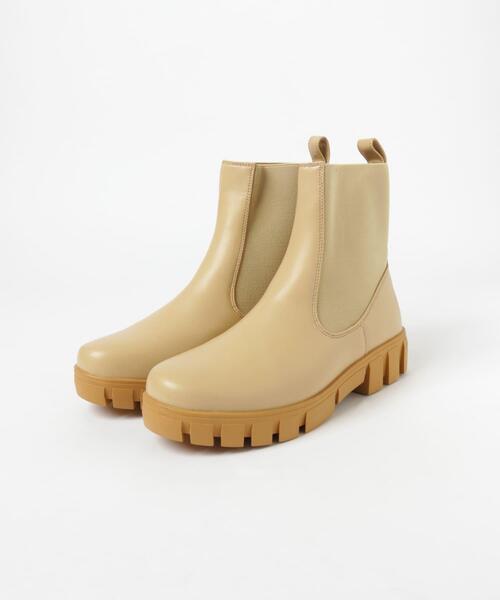 ITEMS URBANRESEARCH(アイテムズ アーバンリサーチ)の「コンビサイドゴアブーツ(ブーツ・レディース・ブラック/ベージュ・SMALL/MEDIUM/LARGE)」の7枚目の写真