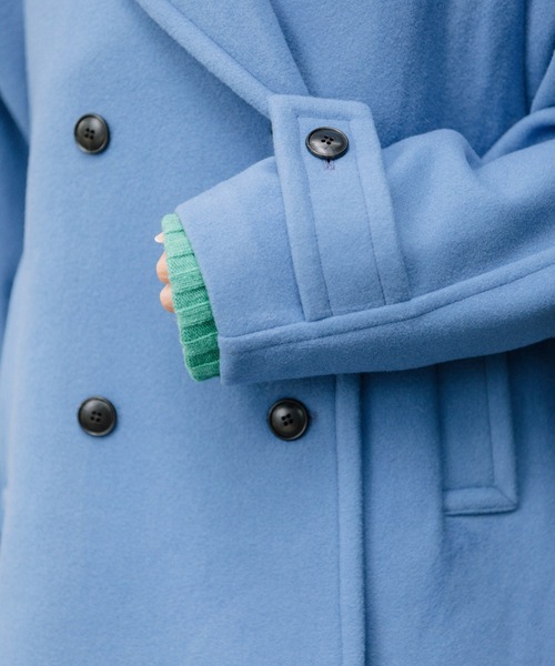 Munich(ミューニック)の「ブラッシュウールメルトンビッグピーコート(ピーコート・レディース・ライトブルー/オリーブ/ネイビー/キャメル・XS/S)」の9枚目の写真