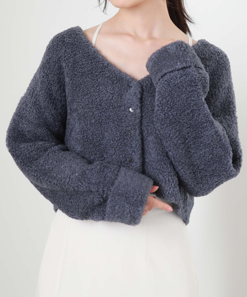 archives（アルシーヴ）の「テディベアニットショートカーディガン（カーディガン/ボレロ・レディース・ブルー/グリーン/アイボリー/モカ・MEDIUM）」の13枚目の写真