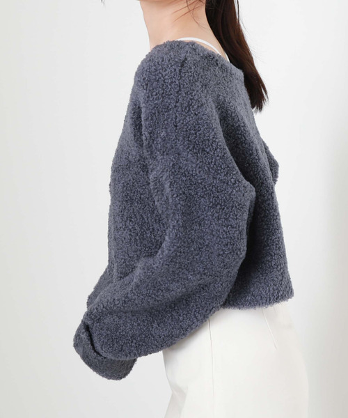 archives（アルシーヴ）の「テディベアニットショートカーディガン（カーディガン/ボレロ・レディース・ブルー/グリーン/アイボリー/モカ・MEDIUM）」の14枚目の写真