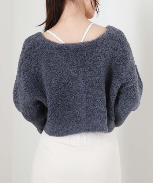 archives（アルシーヴ）の「テディベアニットショートカーディガン（カーディガン/ボレロ・レディース・ブルー/グリーン/アイボリー/モカ・MEDIUM）」の15枚目の写真