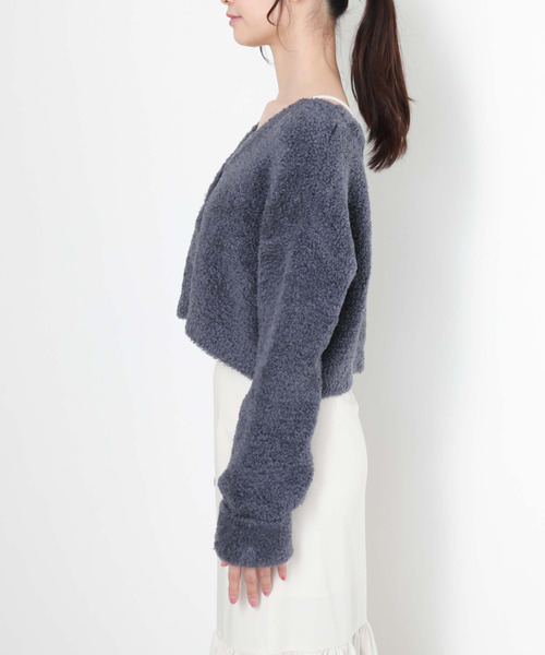 archives（アルシーヴ）の「テディベアニットショートカーディガン（カーディガン/ボレロ・レディース・ブルー/グリーン/アイボリー/モカ・MEDIUM）」の19枚目の写真